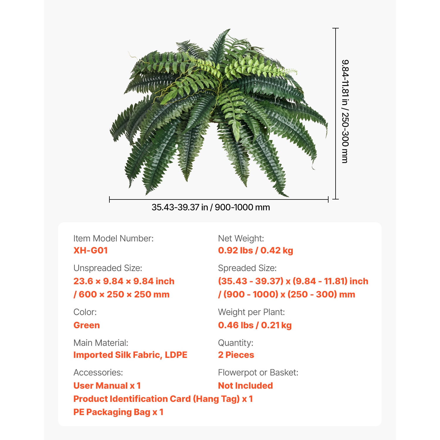 Artificial Boston Ferns Plastic Indoor Outdoor Decorative Plants_voghion.com